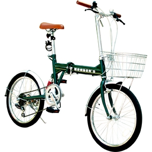 20インチ折畳み自転車 ヘブンズ シマノ6段変速モデル グリーン